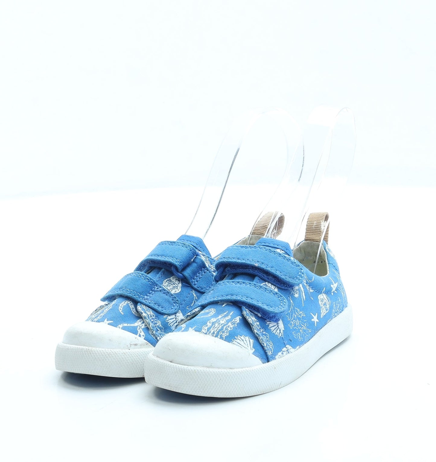 Clarks Boys Blue Geometric Fabric Trainer UK 6.5 - Seaside