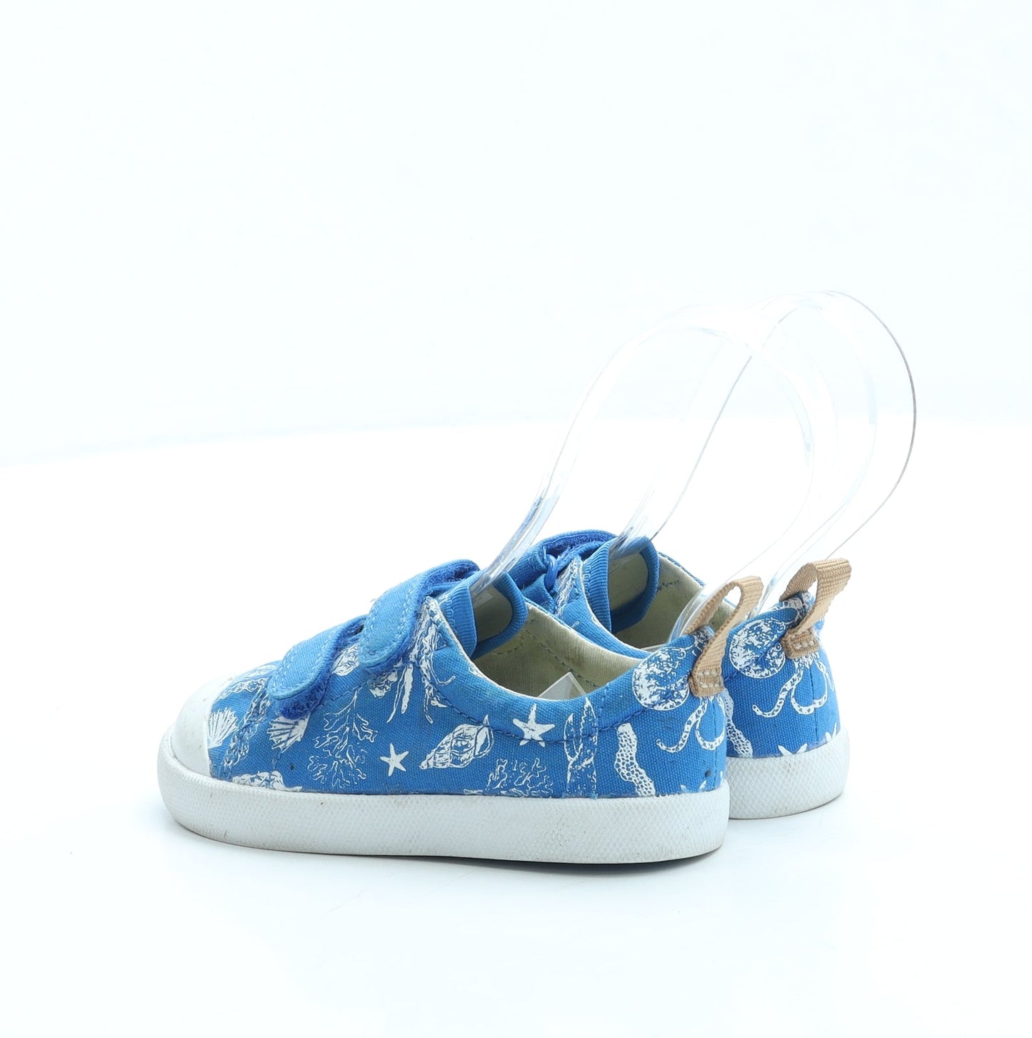 Clarks Boys Blue Geometric Fabric Trainer UK 6.5 - Seaside