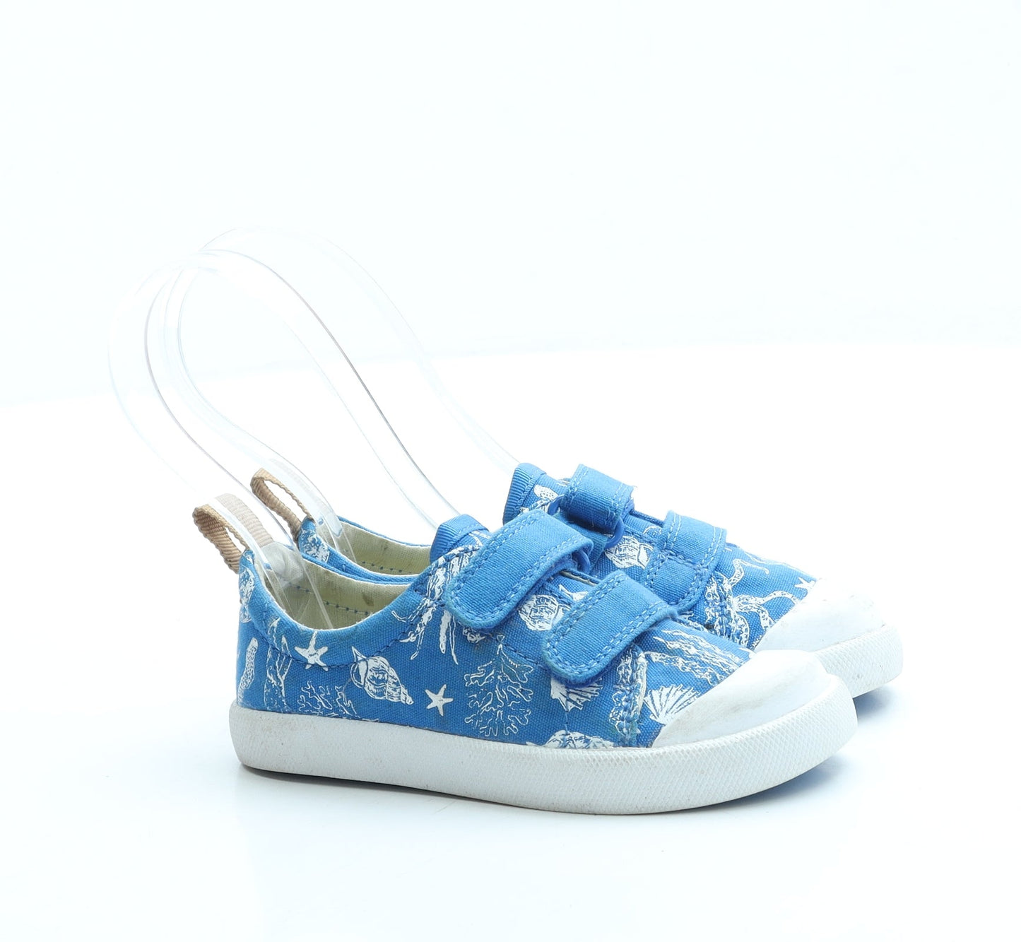 Clarks Boys Blue Geometric Fabric Trainer UK 6.5 - Seaside