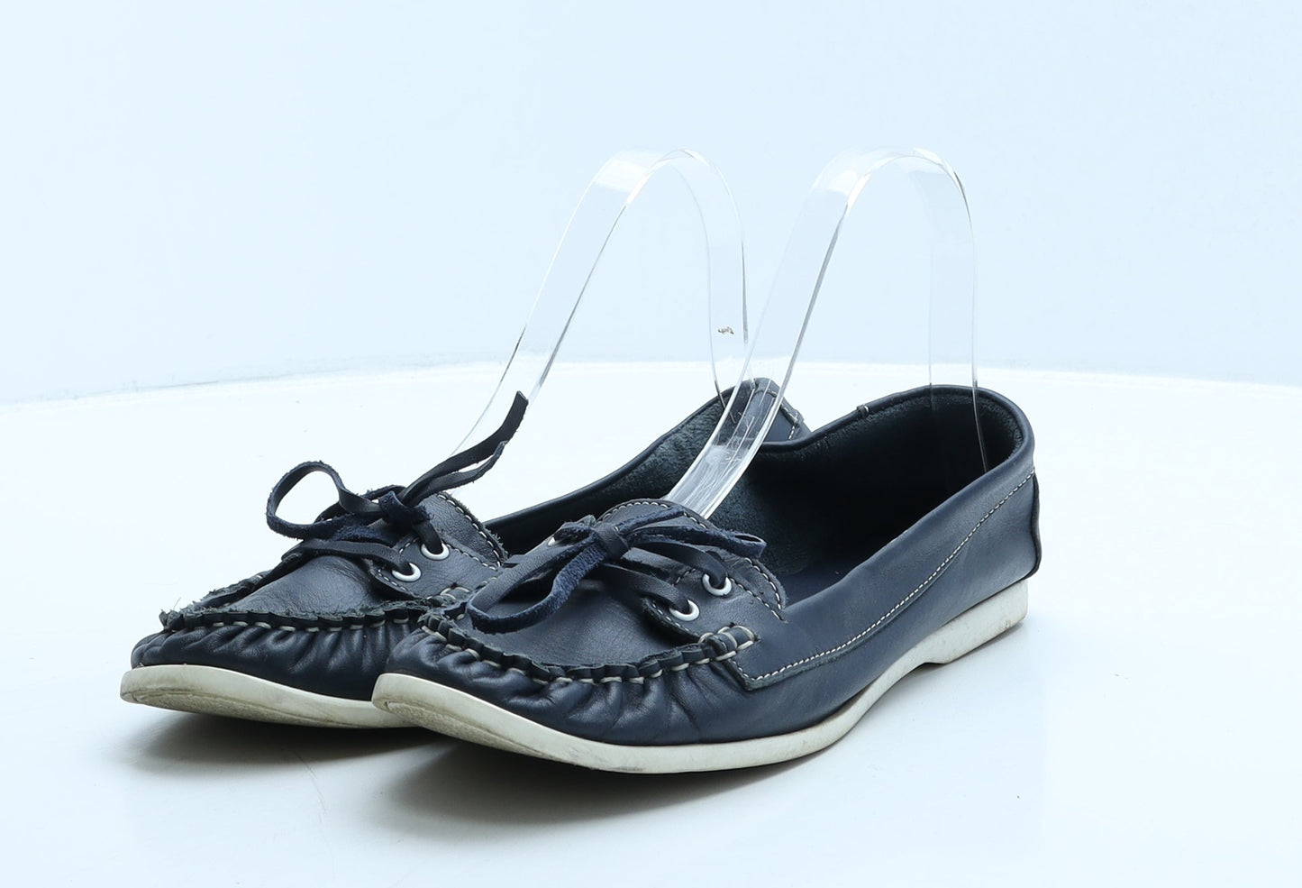 Preworn Womens Blue Leather Flat UK 7 40