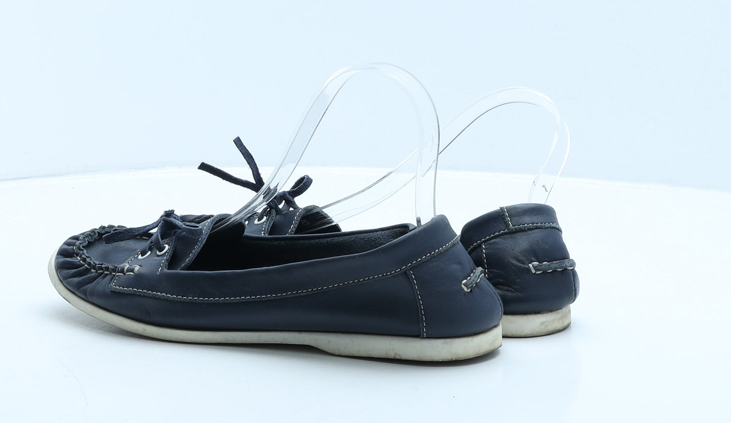 Preworn Womens Blue Leather Flat UK 7 40