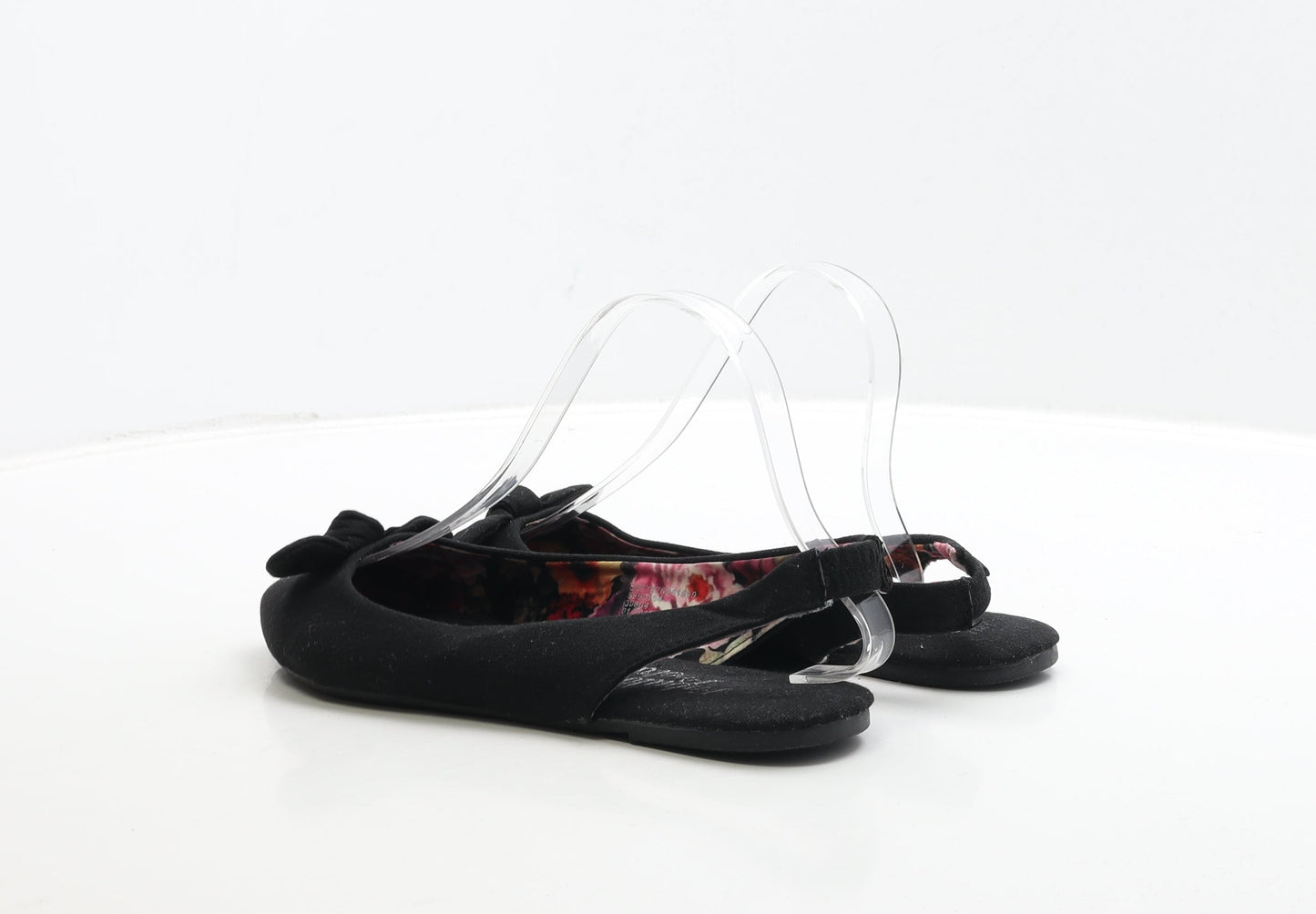 George Womens Black Fabric Slingback Flat UK 7 40