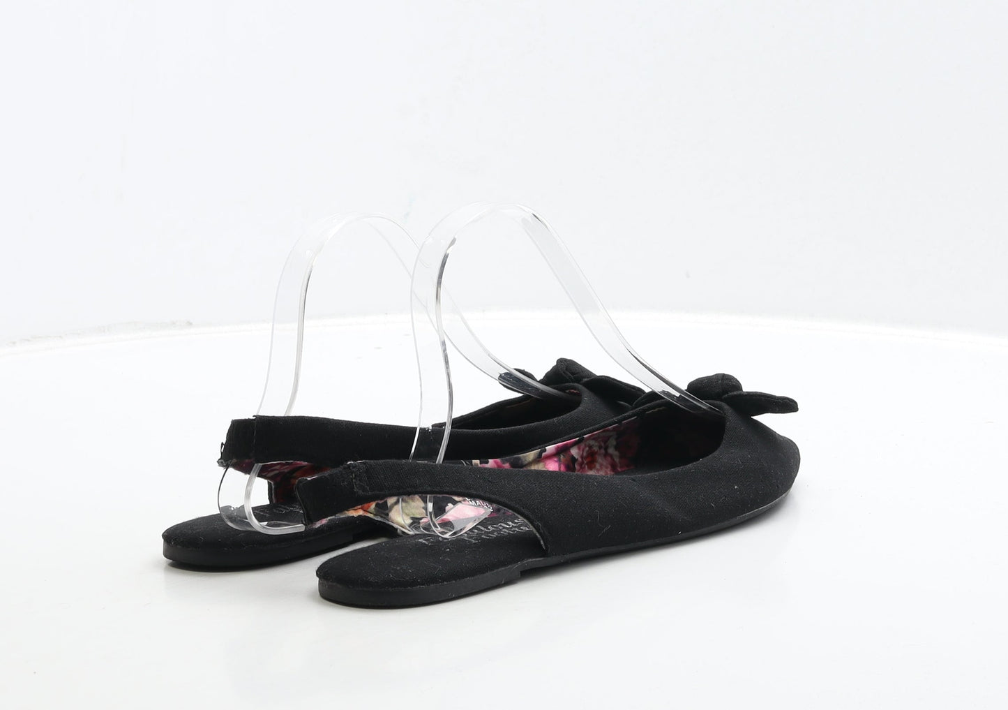 George Womens Black Fabric Slingback Flat UK 7 40