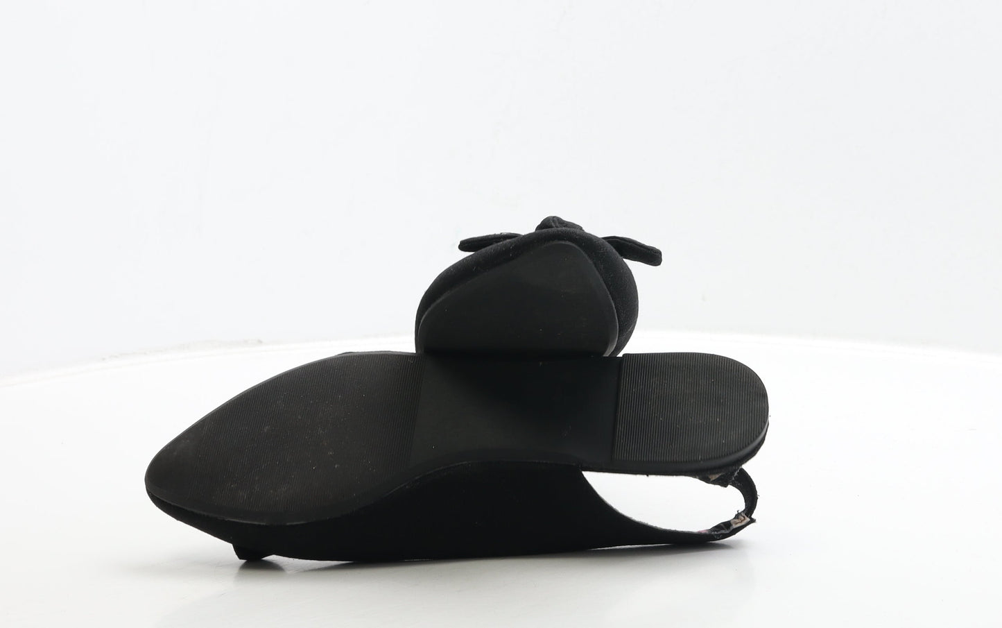 George Womens Black Fabric Slingback Flat UK 7 40
