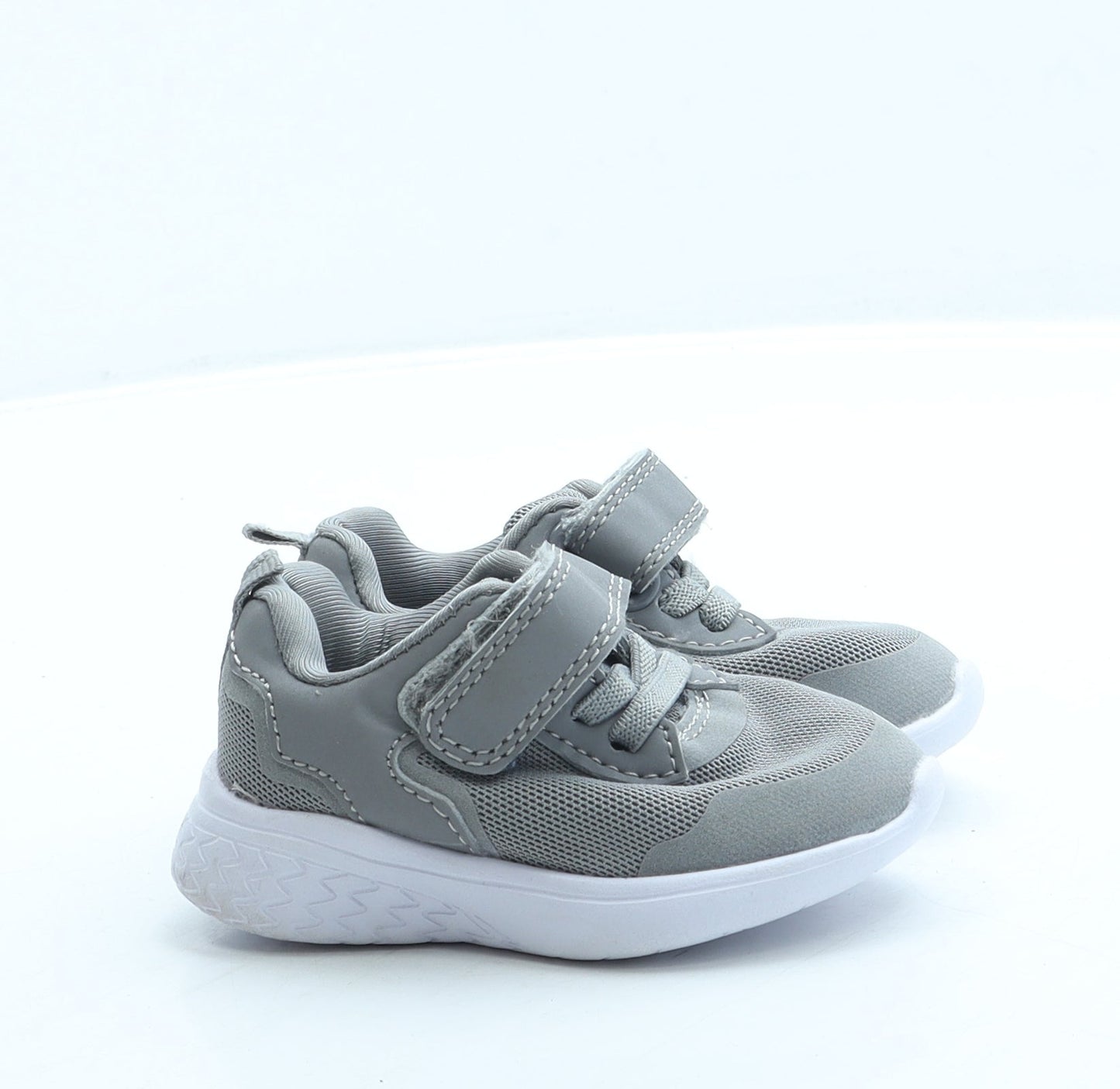 George Boys Grey Polyester Trainer UK 3 19