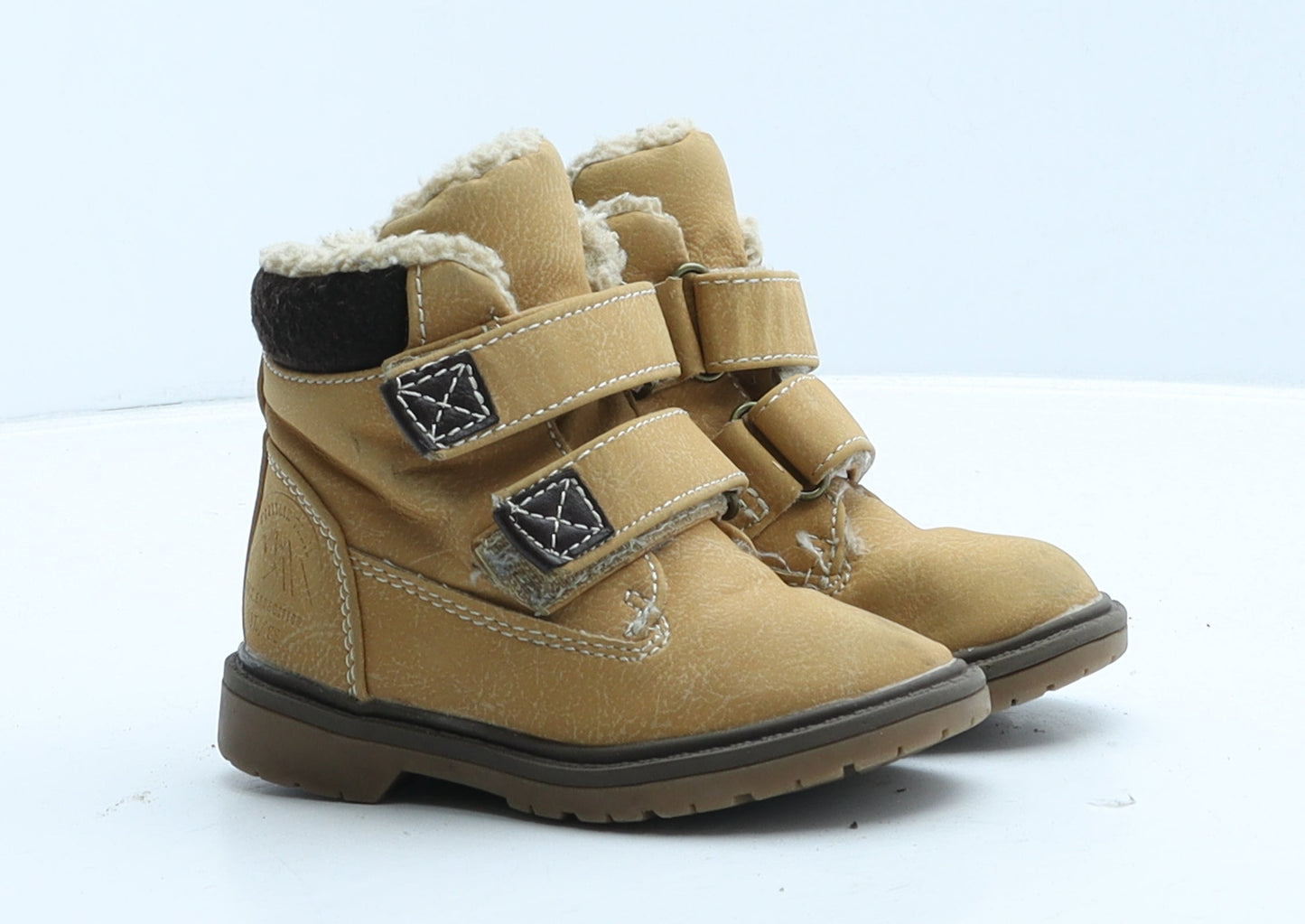 George Boys Beige Leather Snow Boot Boot UK 5