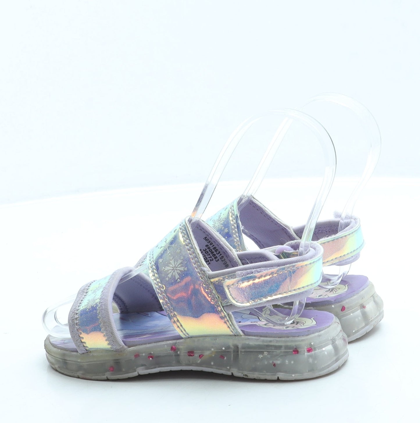 George Girls Purple Leather Strappy Sandal UK 6 27 - Frozen