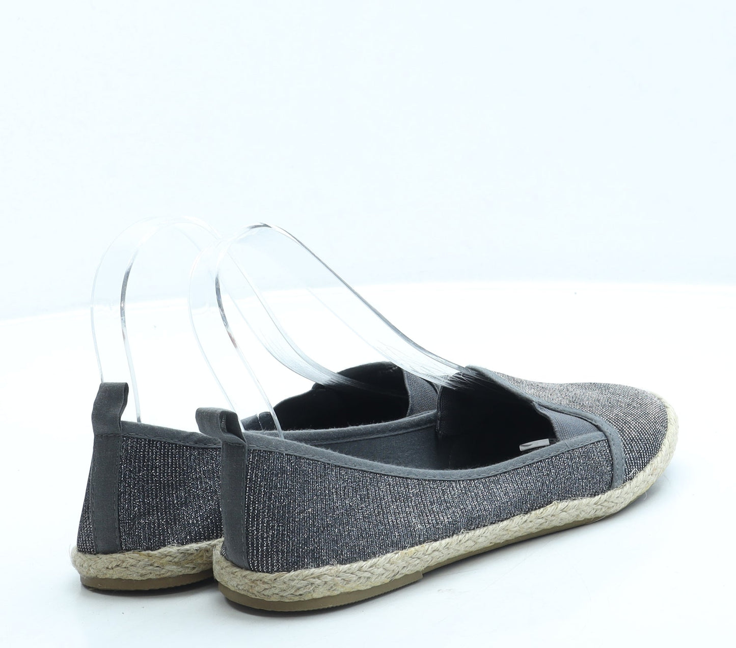 Atmosphere Womens Grey Polyester Slip On Flat UK 4 37 US 6
