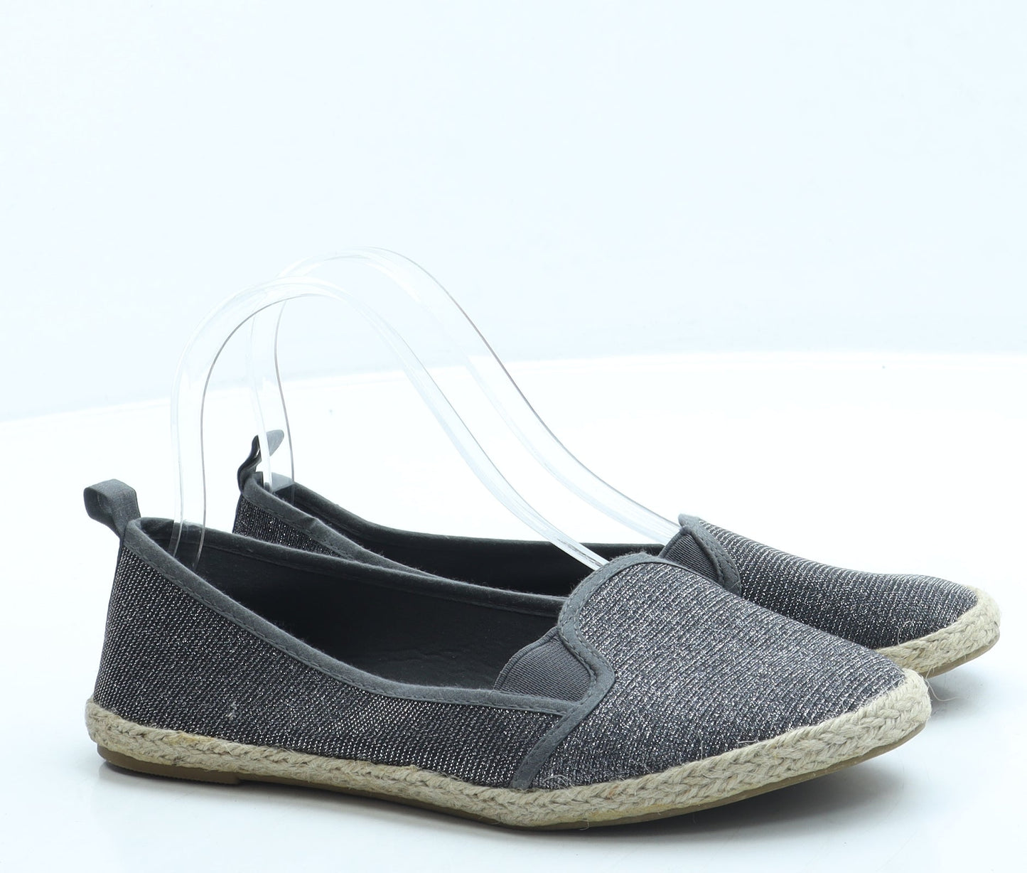 Atmosphere Womens Grey Polyester Slip On Flat UK 4 37 US 6