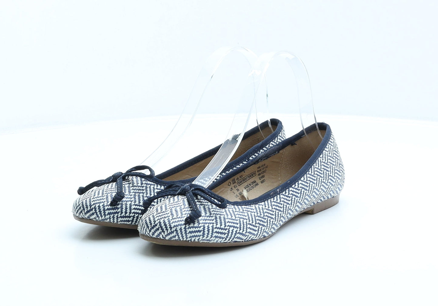 F&F Womens Multicoloured Chevron Synthetic Ballet Flat UK 3 36
