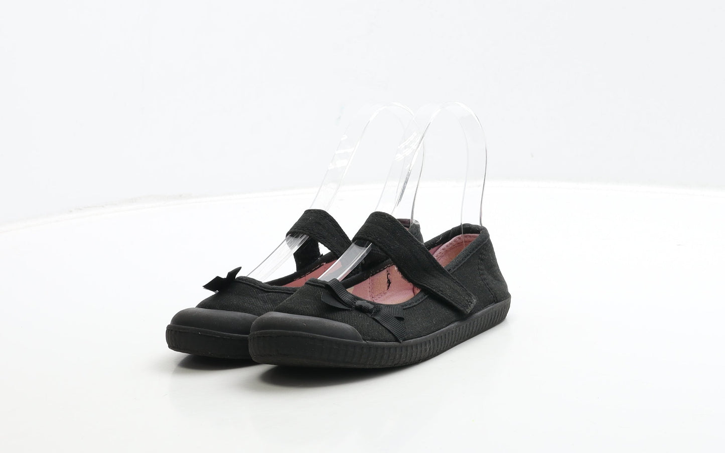 George Girls Black Fabric Mary Jane Casual UK 12 31