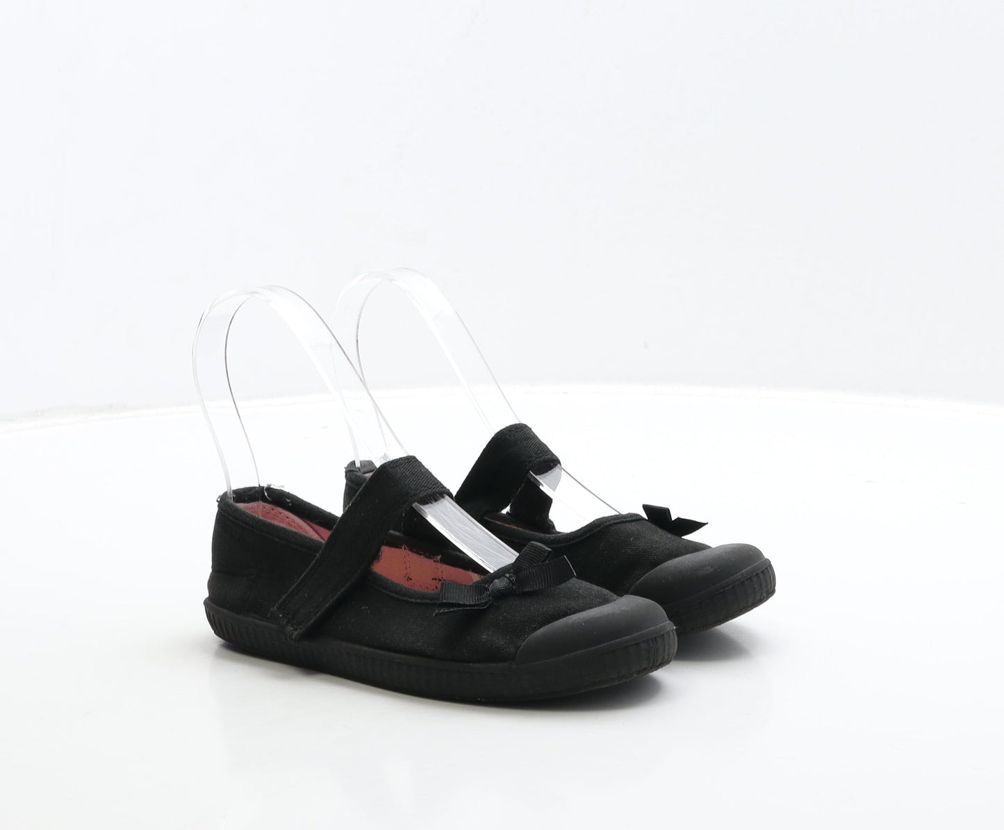 George Girls Black Fabric Mary Jane Casual UK 12 31