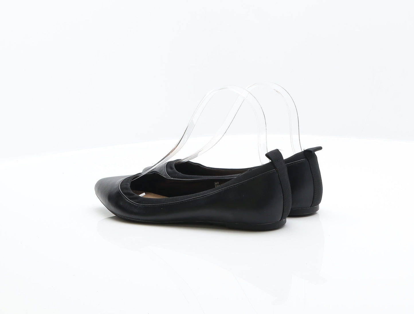 George Womens Black Leather Ballet Flat UK 3 36