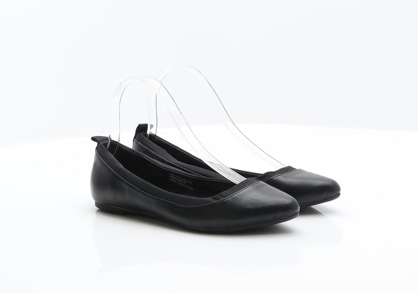 George Womens Black Leather Ballet Flat UK 3 36