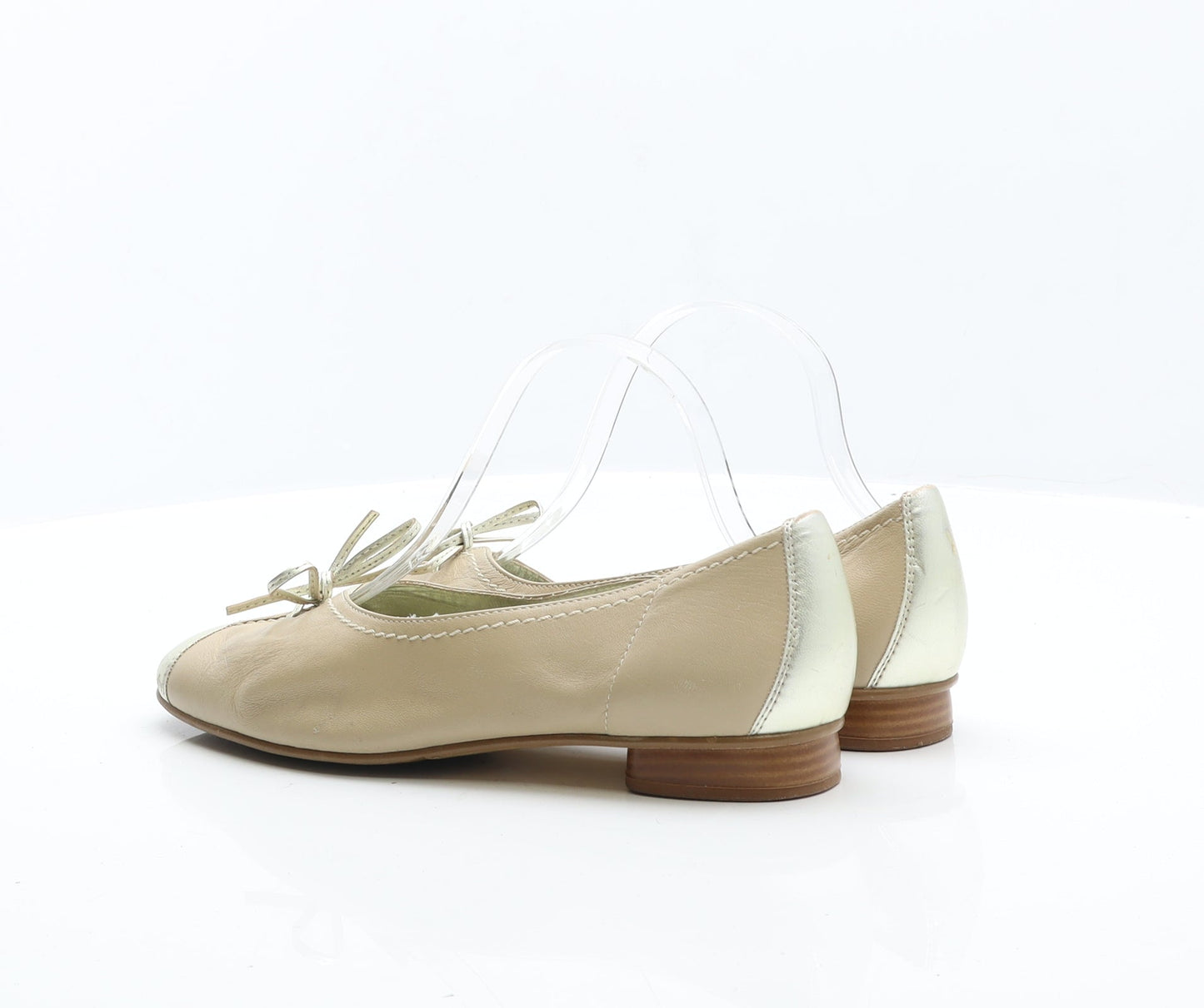 Hotter Womens Beige Leather Ballet Flat UK 7 41