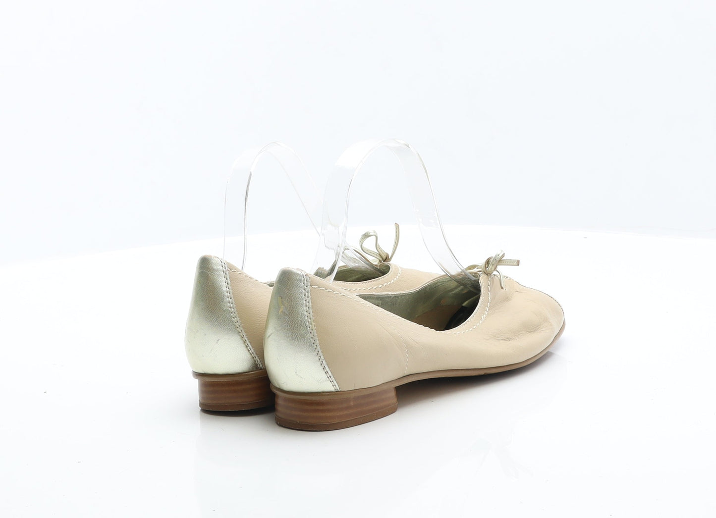 Hotter Womens Beige Leather Ballet Flat UK 7 41