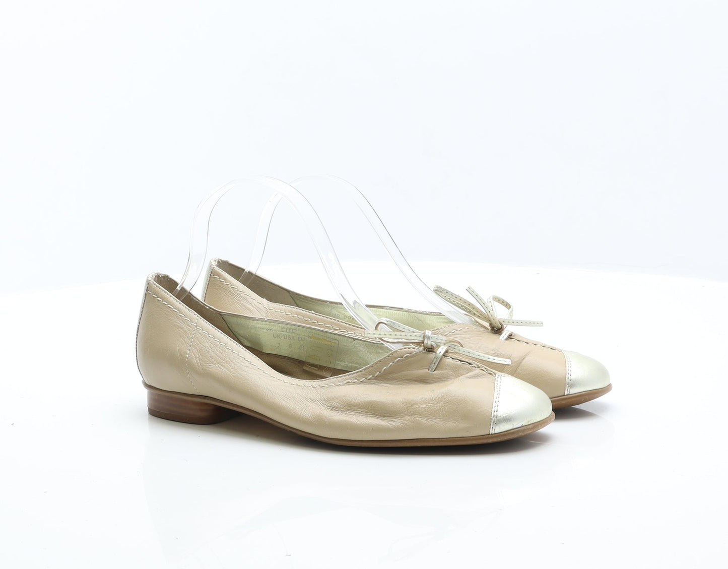 Hotter Womens Beige Leather Ballet Flat UK 7 41