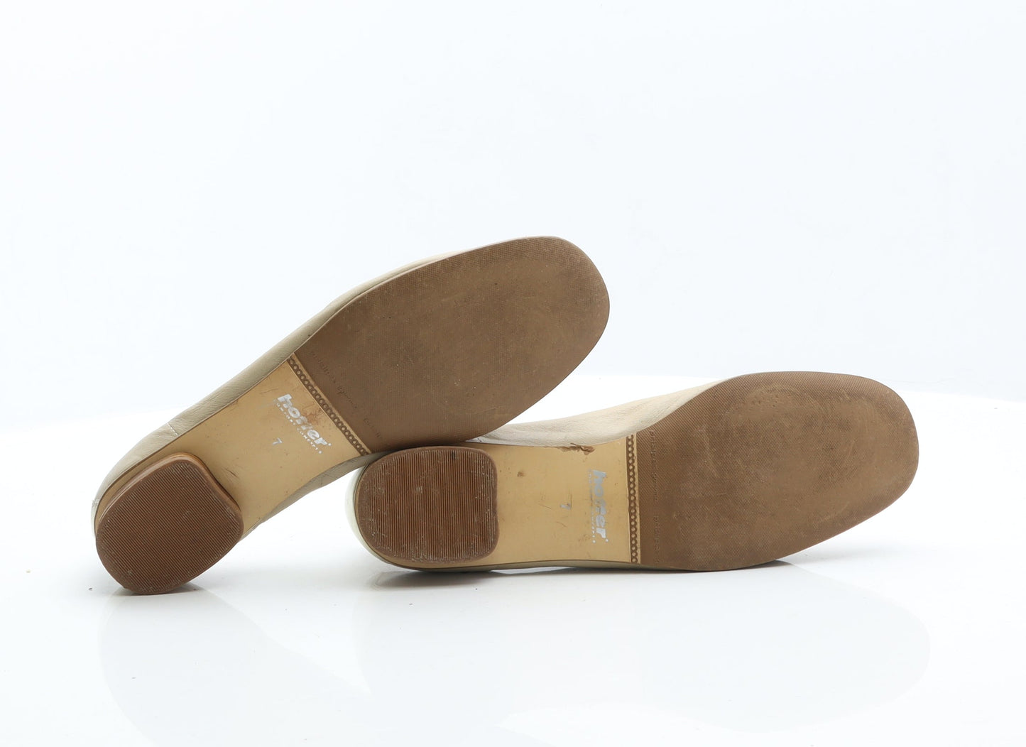 Hotter Womens Beige Leather Ballet Flat UK 7 41