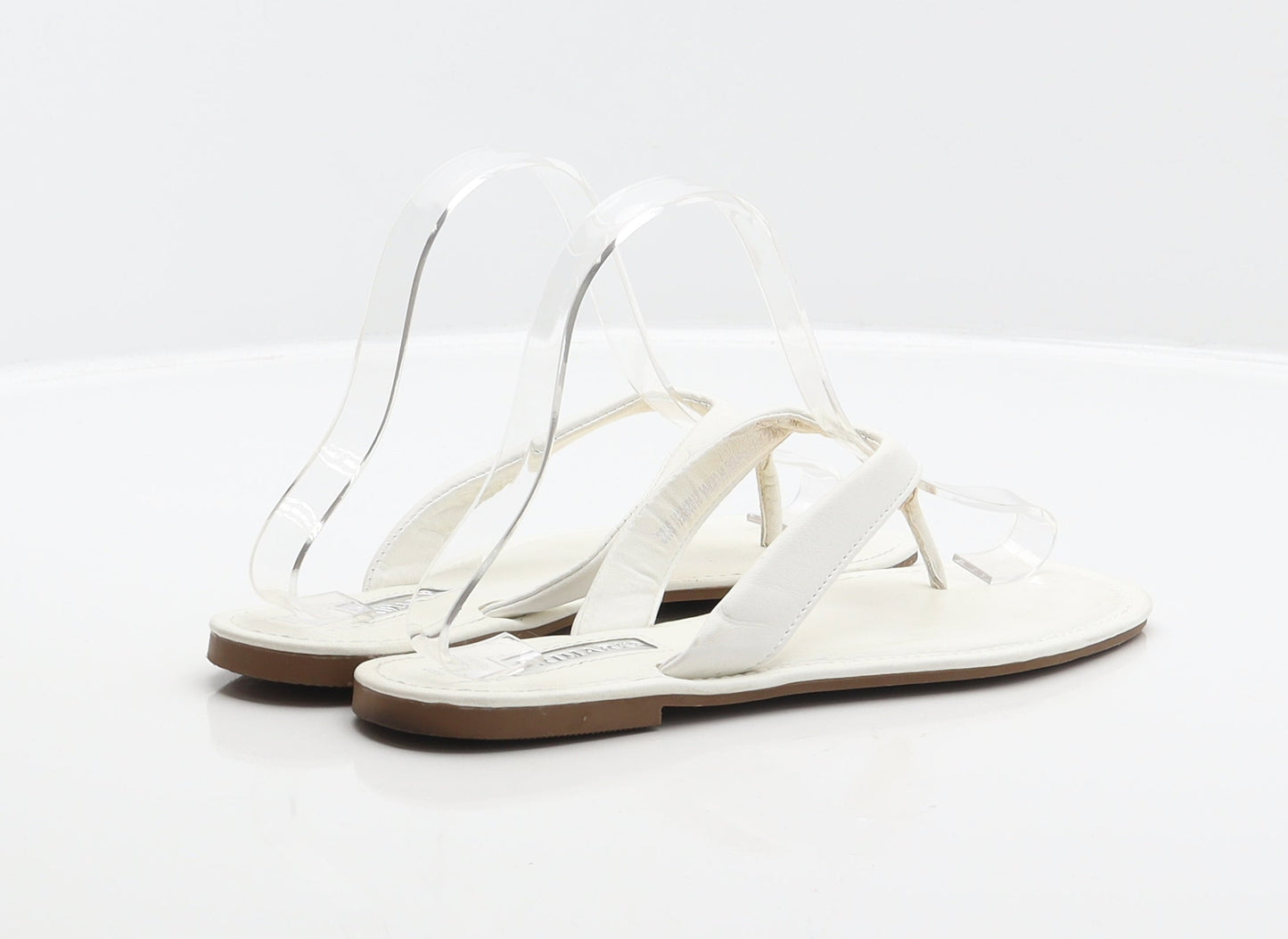 Primark Womens White Synthetic Thong Sandal UK 4 37