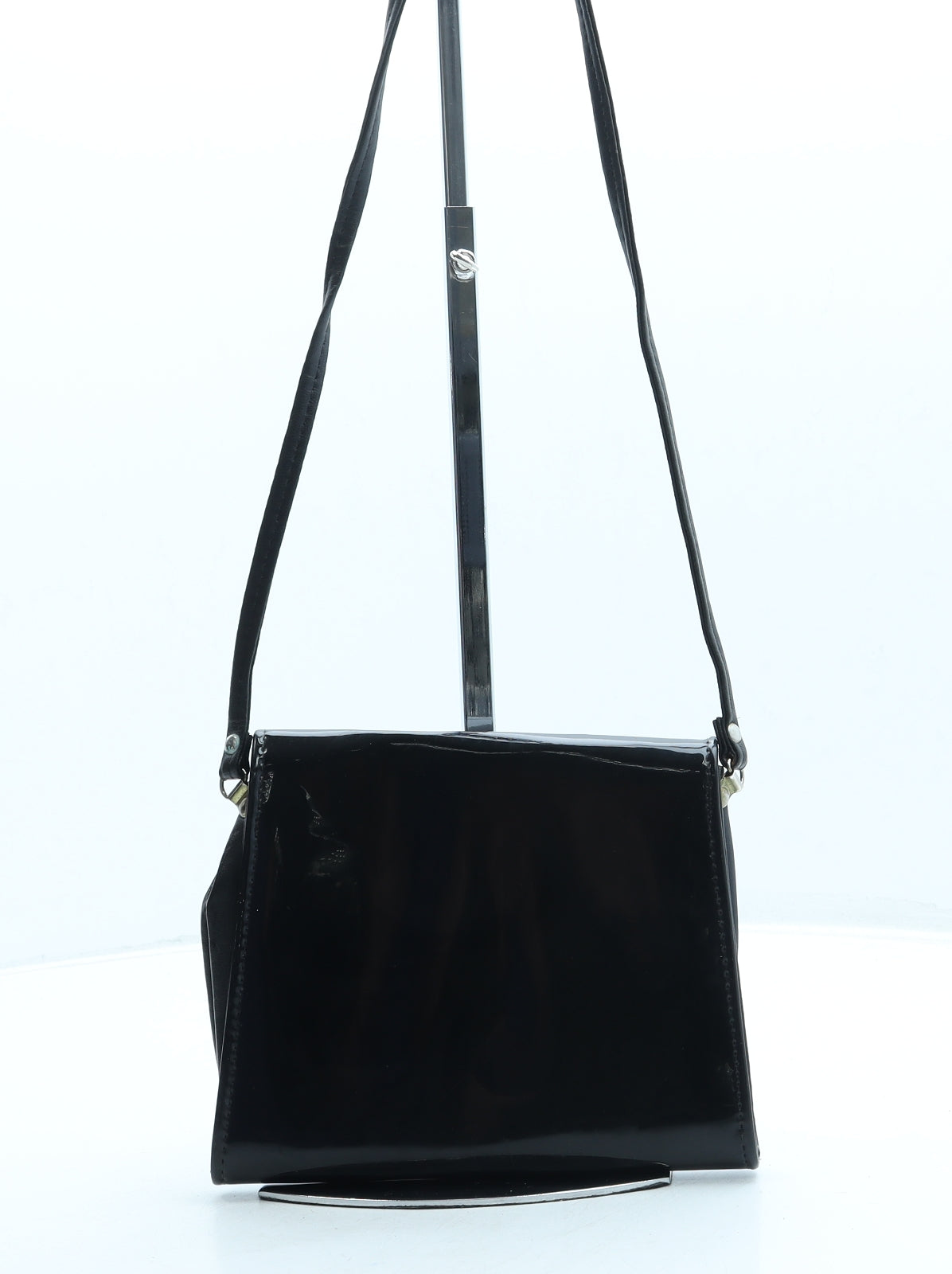 Preworn Womens Black Leather Crossbody Size Small