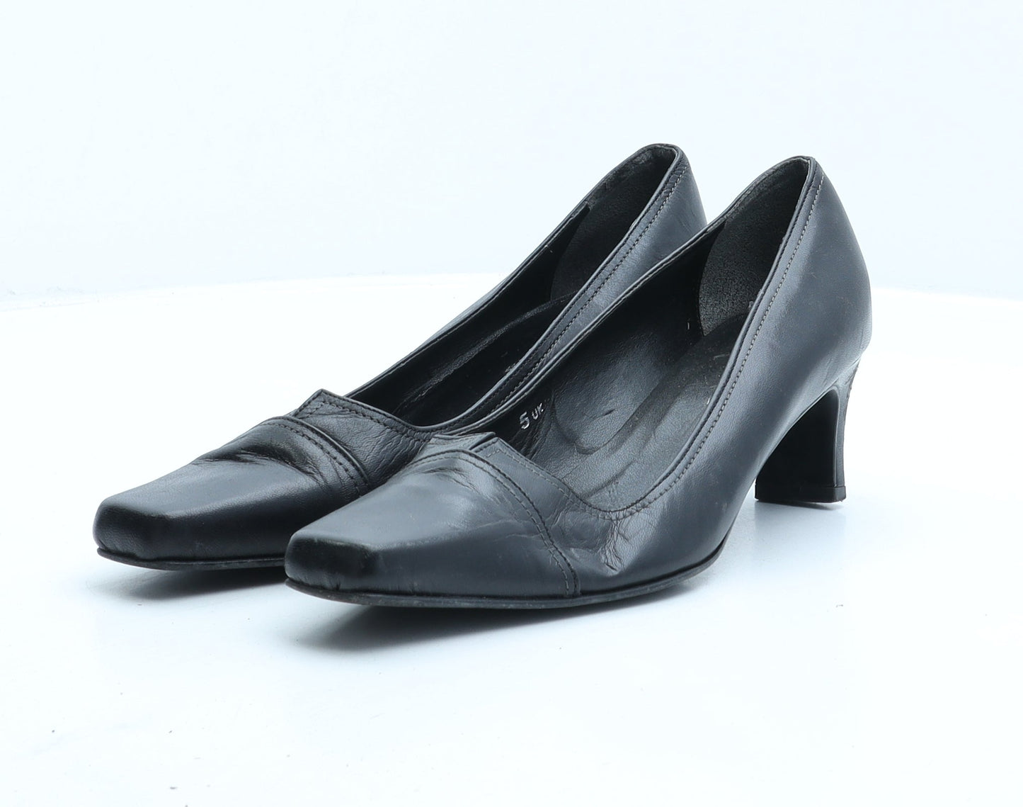 Preworn Womens Black Synthetic Court Heel UK 5