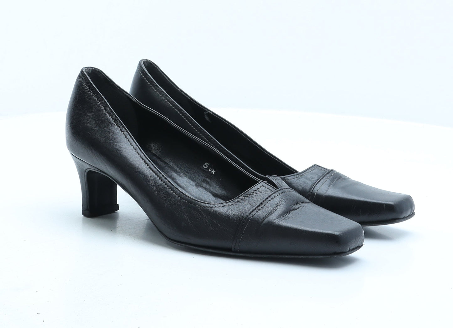 Preworn Womens Black Synthetic Court Heel UK 5