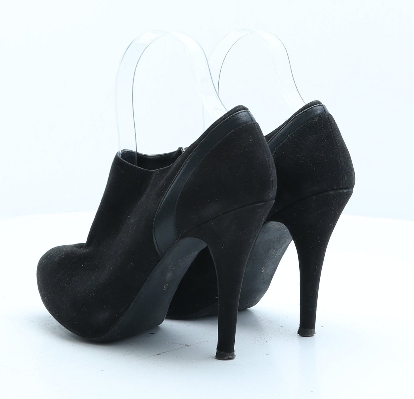Preworn Womens Black Suede Bootie Boot UK 5