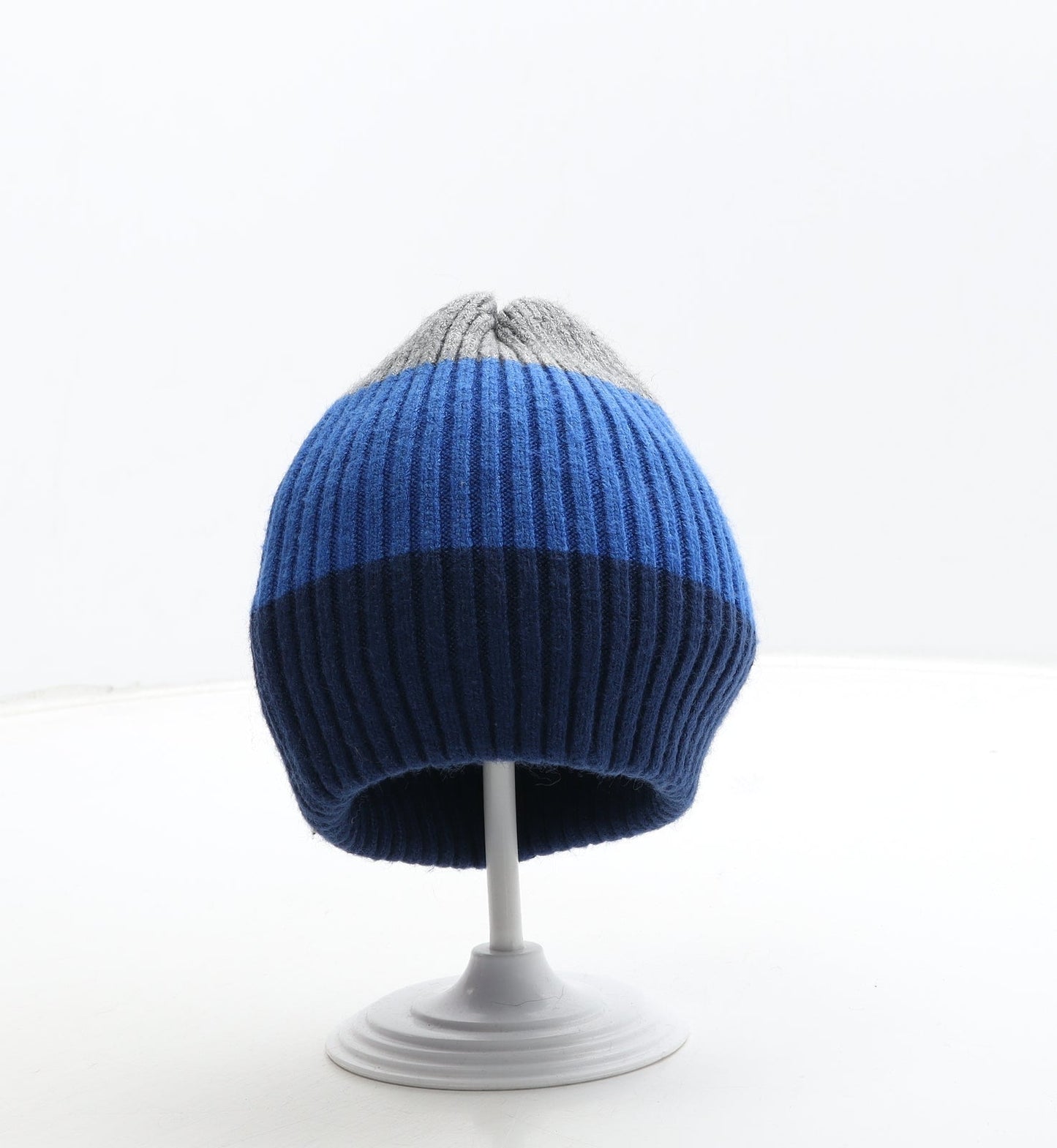 George Boys Blue Colourblock Acrylic Beanie One Size