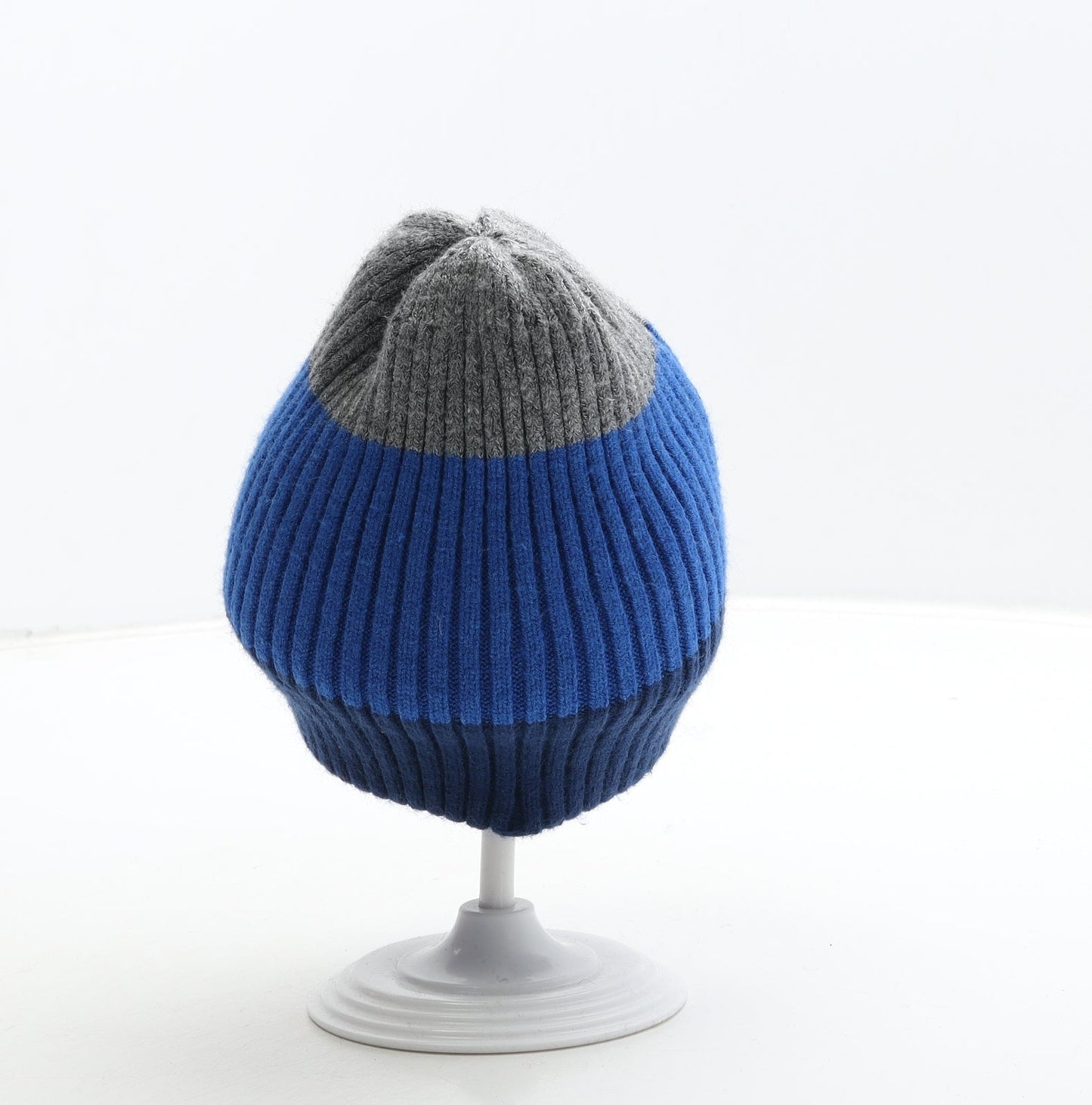 George Boys Blue Colourblock Acrylic Beanie One Size