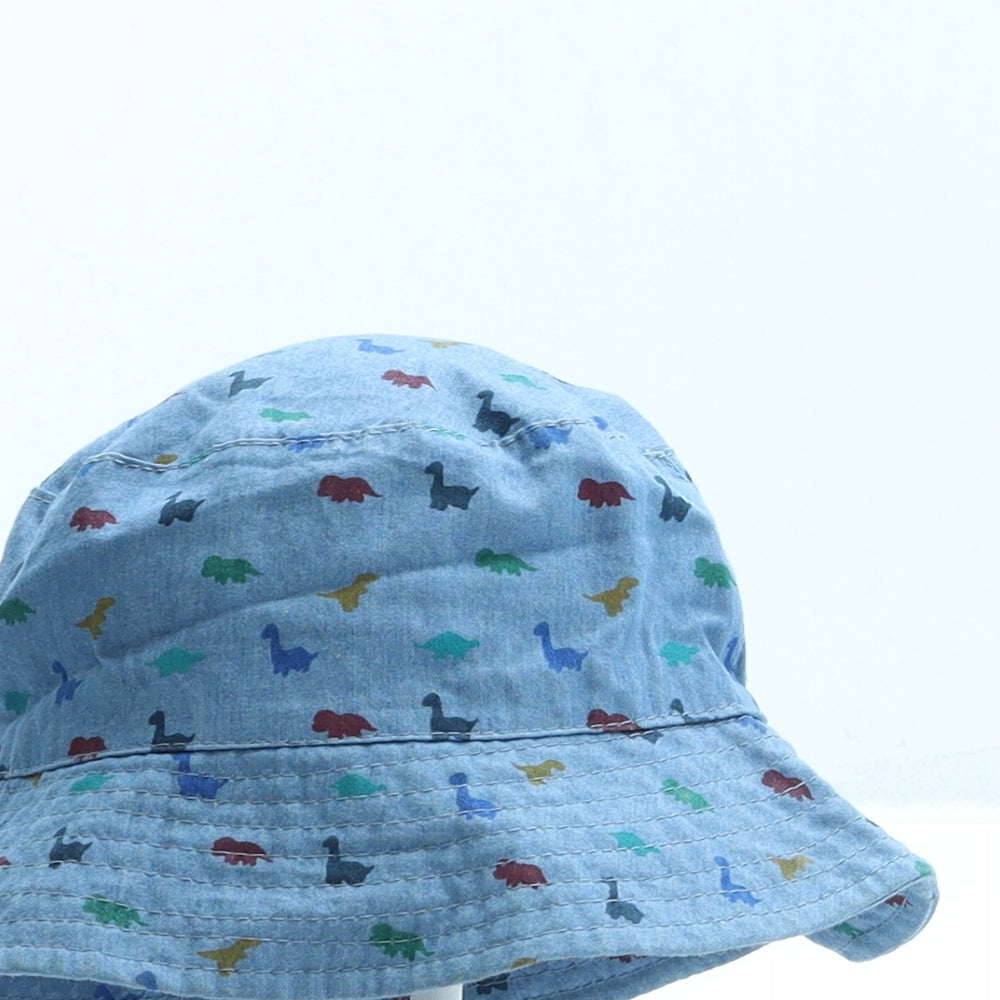 George Boys Blue Cotton Bucket Hat Size XS - Dinosaur pattern