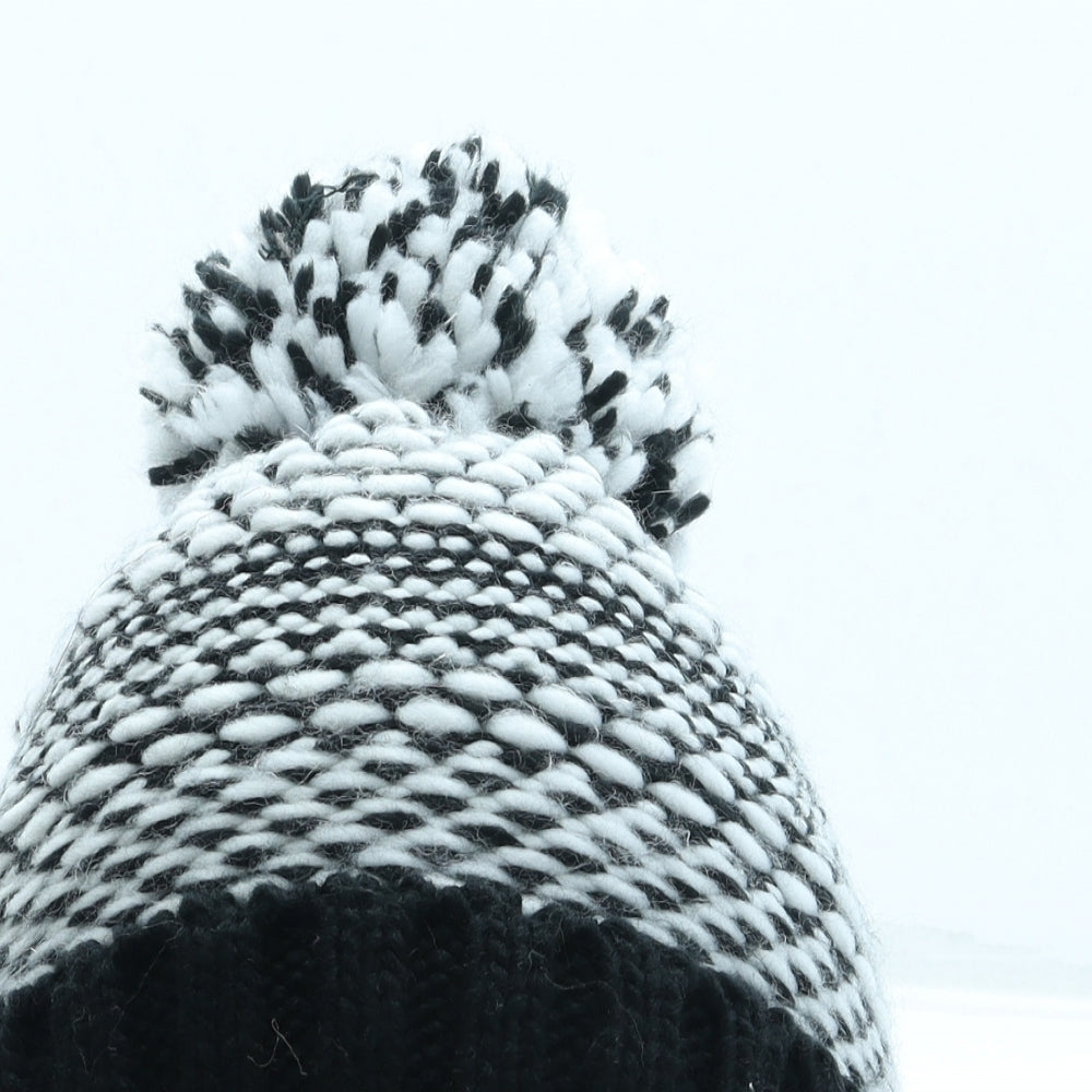 George Girls Black Acrylic Bobble Hat One Size - Pom Pom