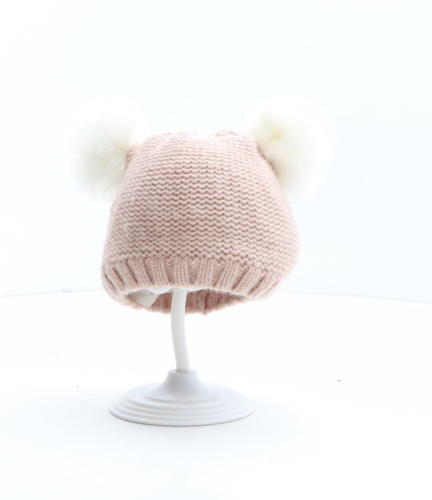 Primark Girls Pink Acrylic Bobble Hat One Size