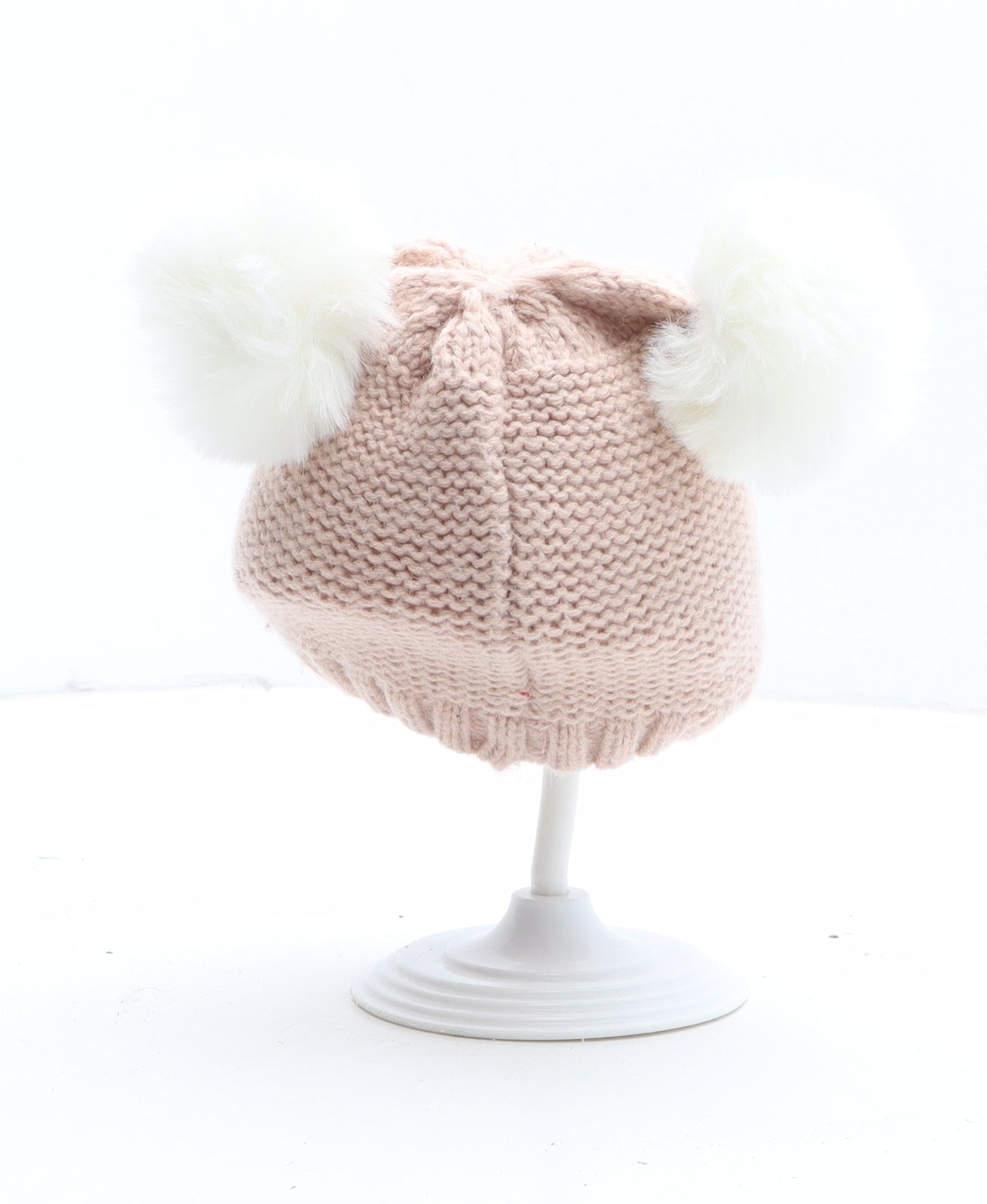 Primark Girls Pink Acrylic Bobble Hat One Size