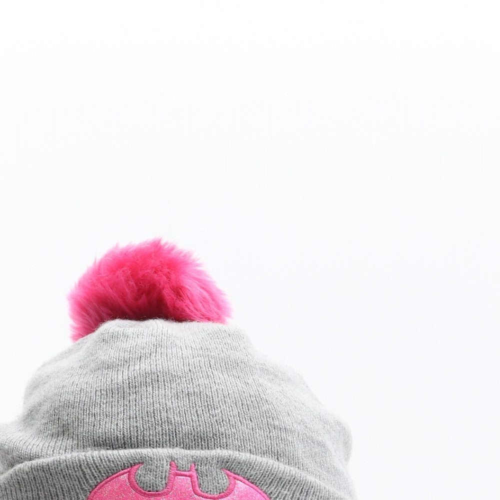George Womens Grey Acrylic Bobble Hat One Size - Batman