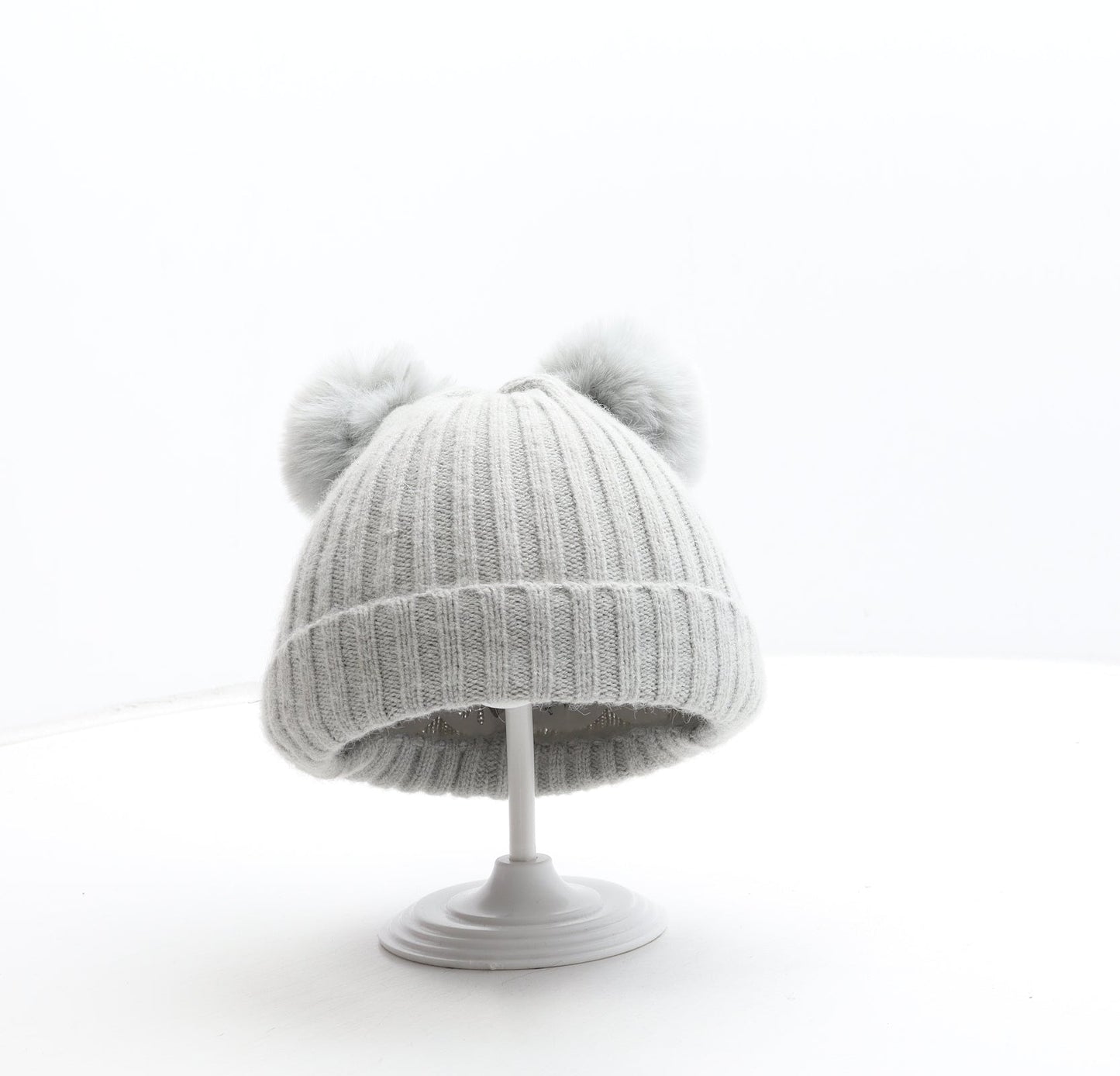 Primark Girls Grey Polyester Bobble Hat Size S