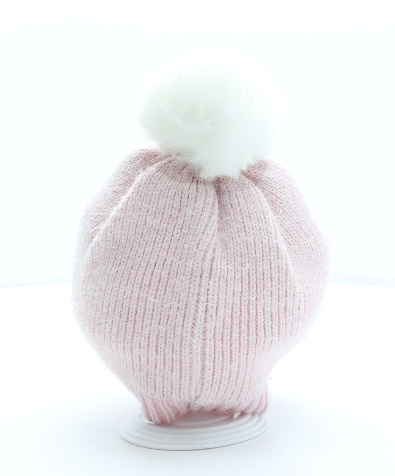 George Girls Pink Acrylic Bobble Hat One Size - Swan