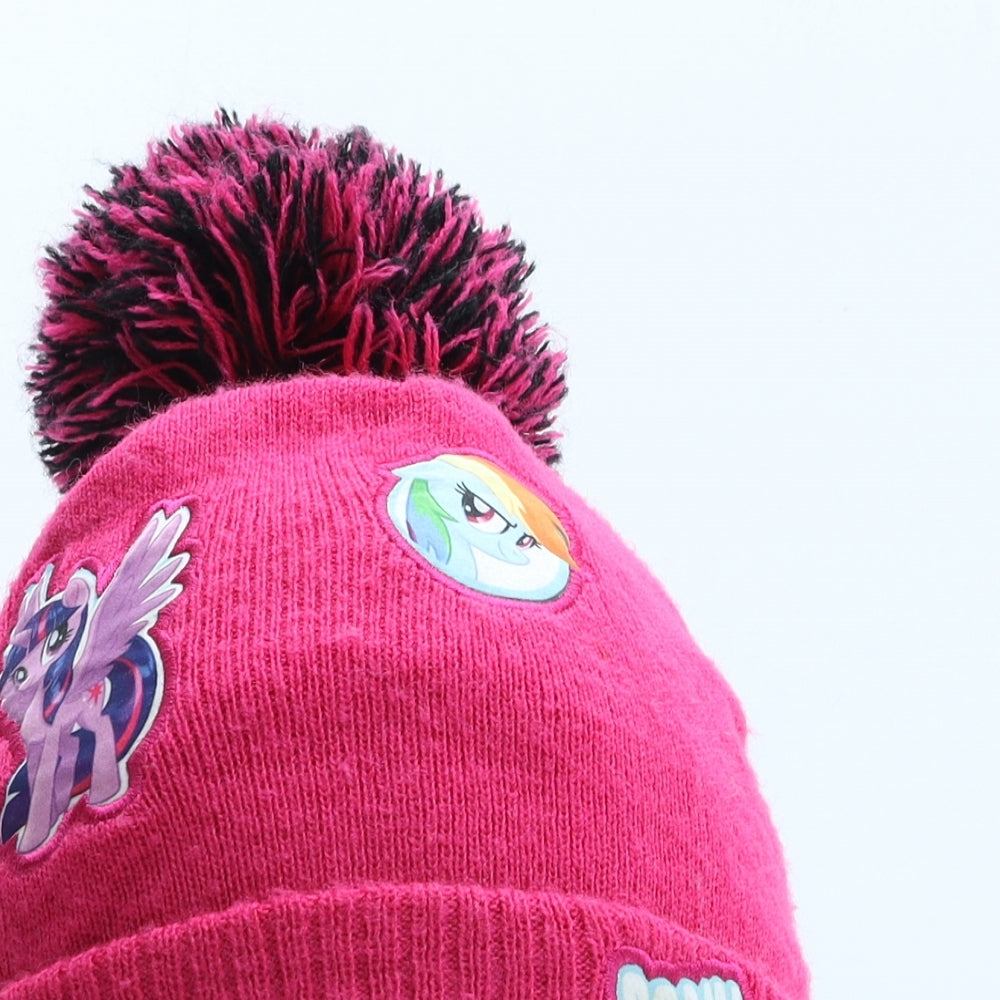 George Girls Pink Acrylic Bobble Hat One Size - My Little Pony