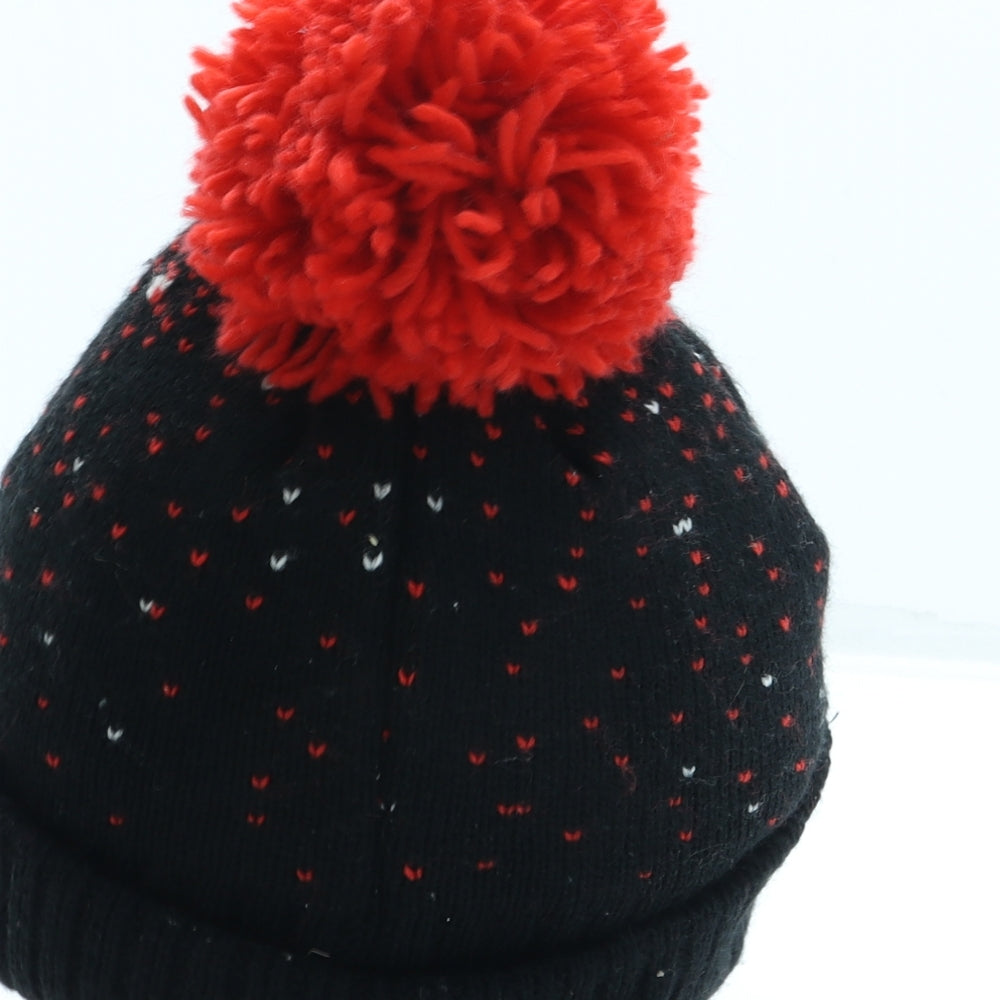 George Boys Black Geometric Acrylic Bobble Hat One Size - Spiderman