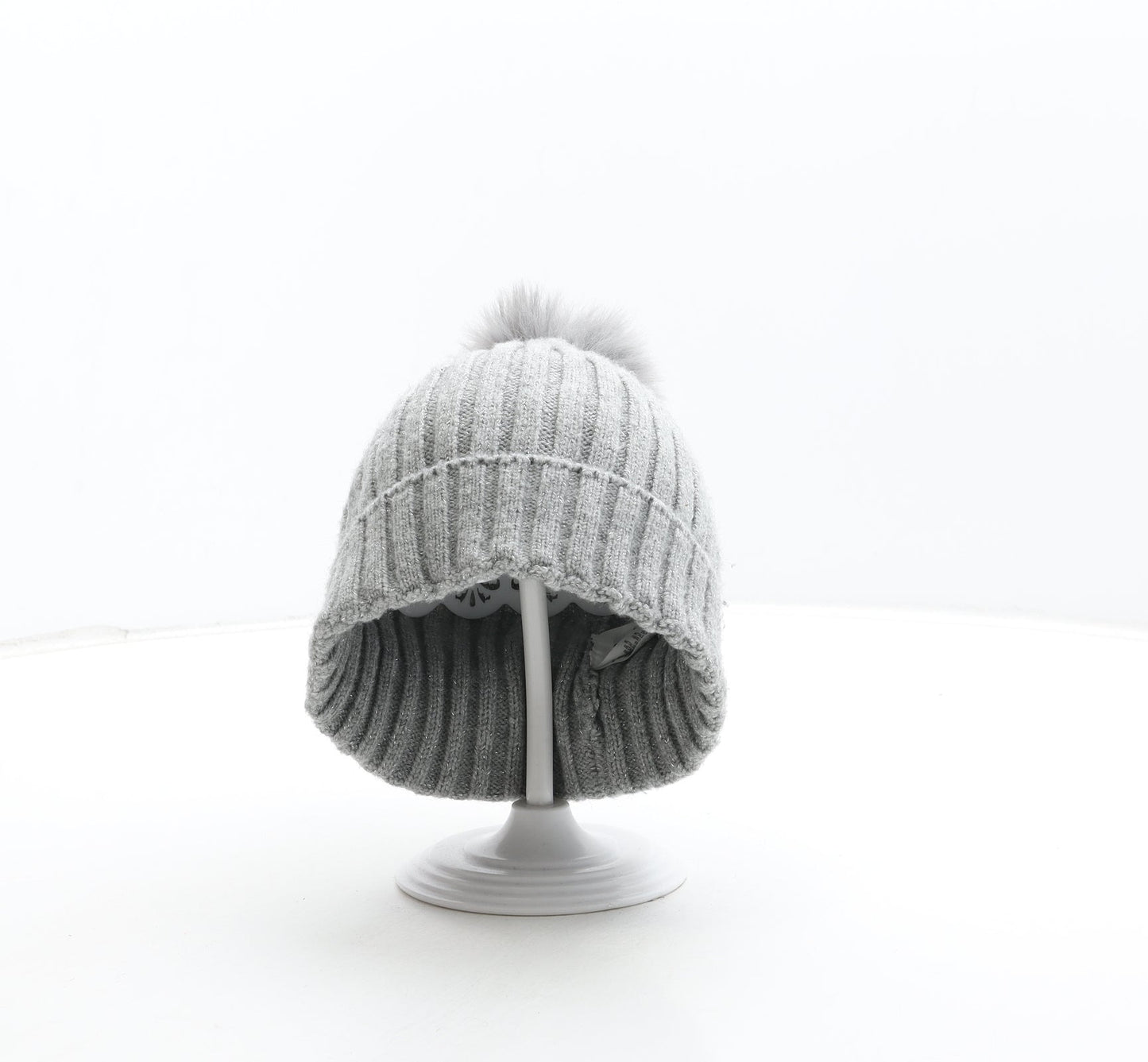 Primark Boys Grey Acrylic Bobble Hat Size M