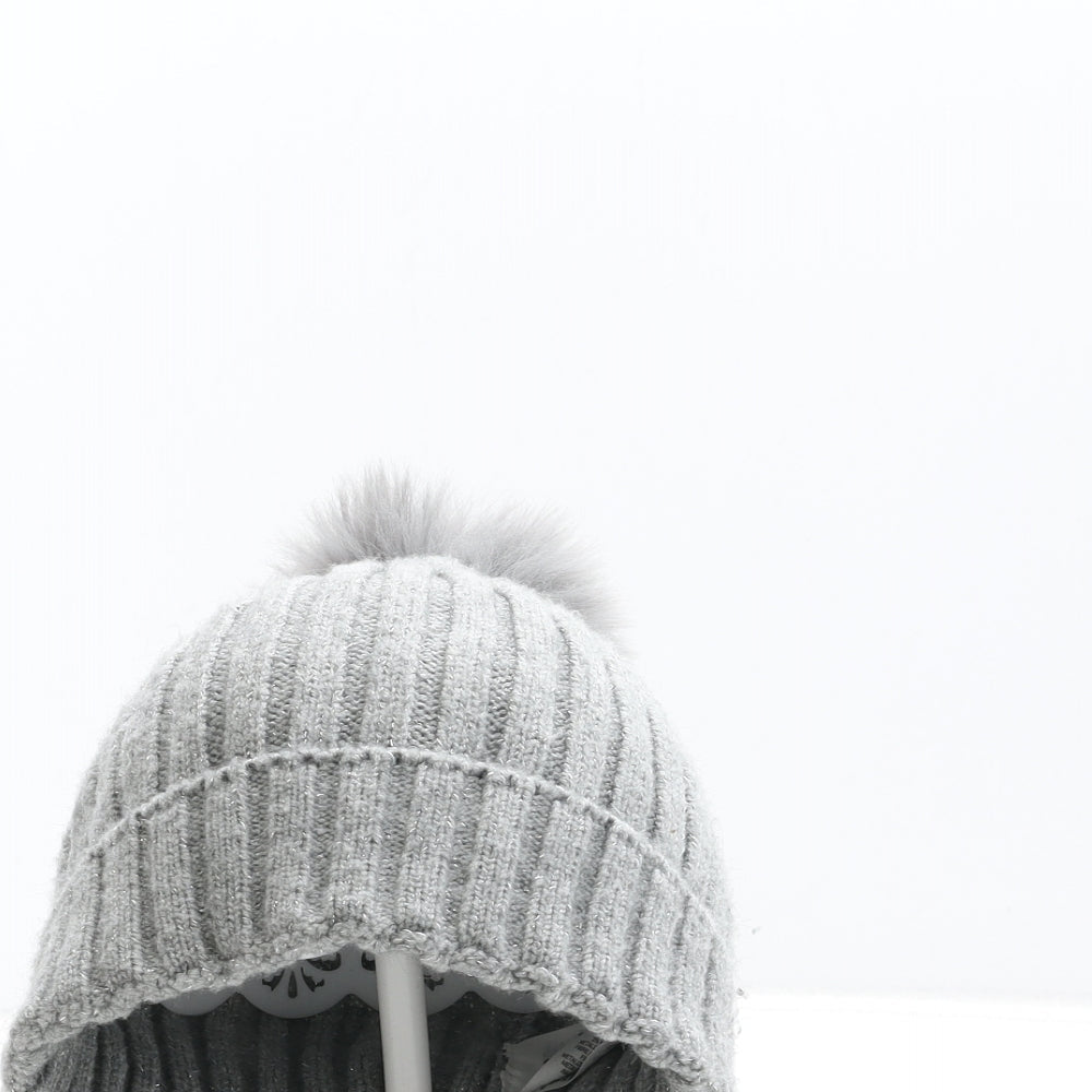 Primark Boys Grey Acrylic Bobble Hat Size M