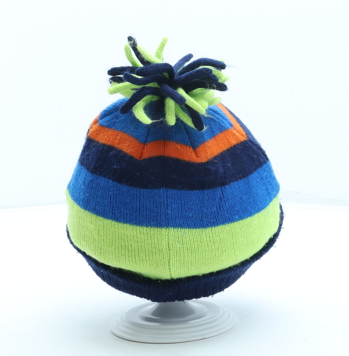 George Boys Blue Striped Acrylic Bobble Hat One Size - Paw Patrol