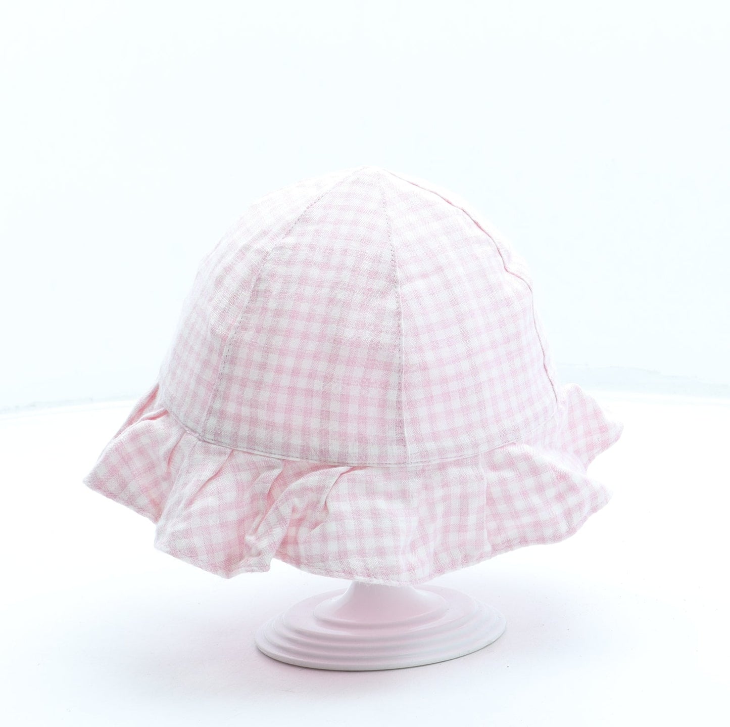 George Girls Pink Gingham Viscose Bucket Hat One Size