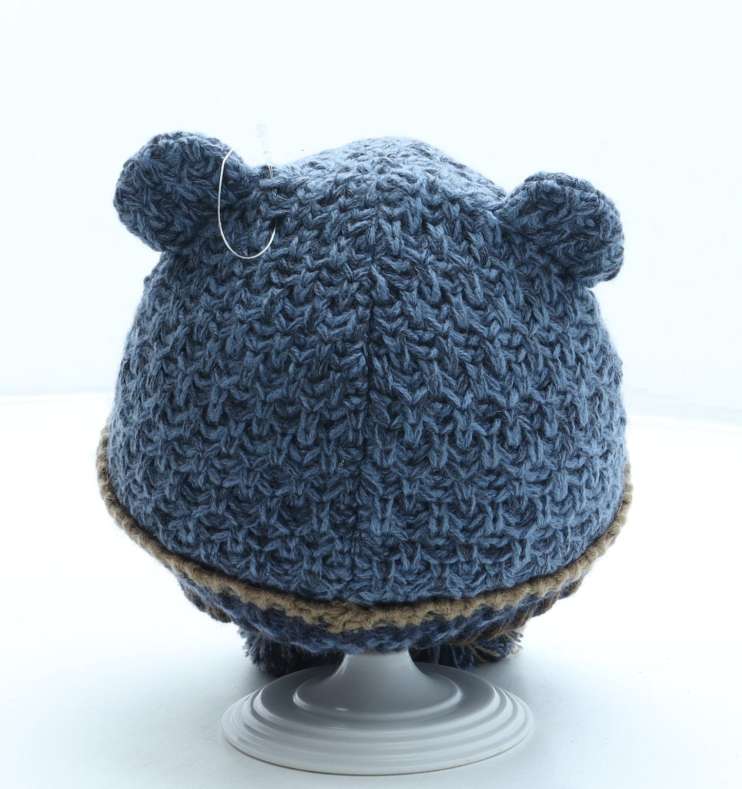 Preworn Boys Blue Acrylic Beanie One Size - Bear