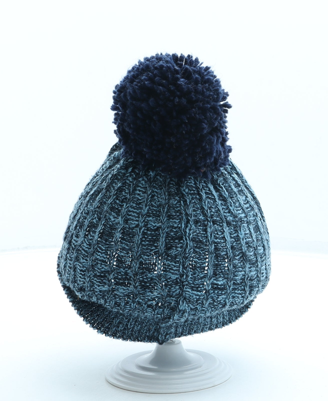 George Boys Blue Acrylic Bobble Hat One Size - Pom Pom