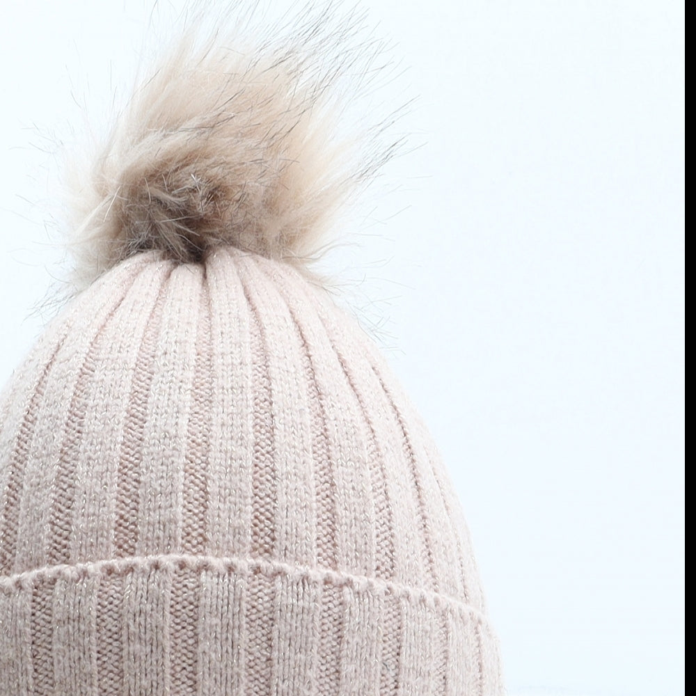 Primark Girls Pink Viscose Bobble Hat Size M