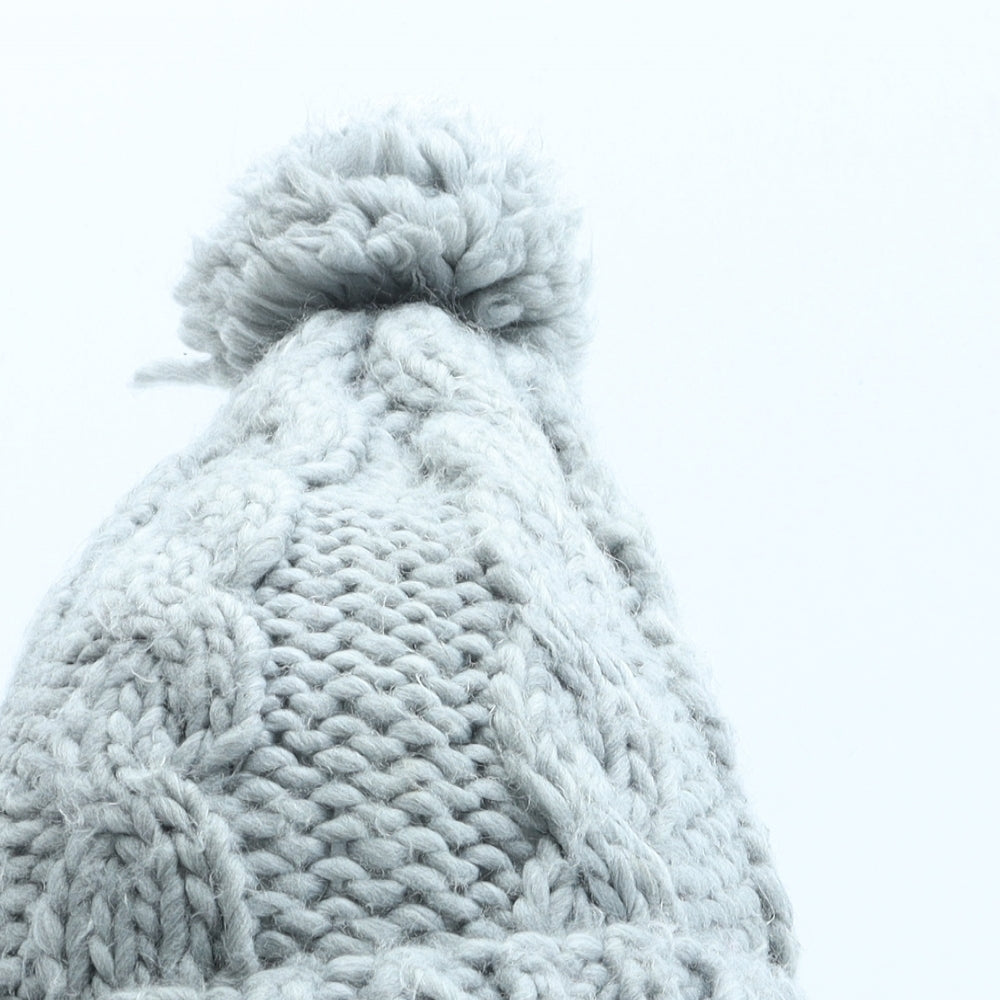 Atmosphere Womens Grey Acrylic Bobble Hat One Size