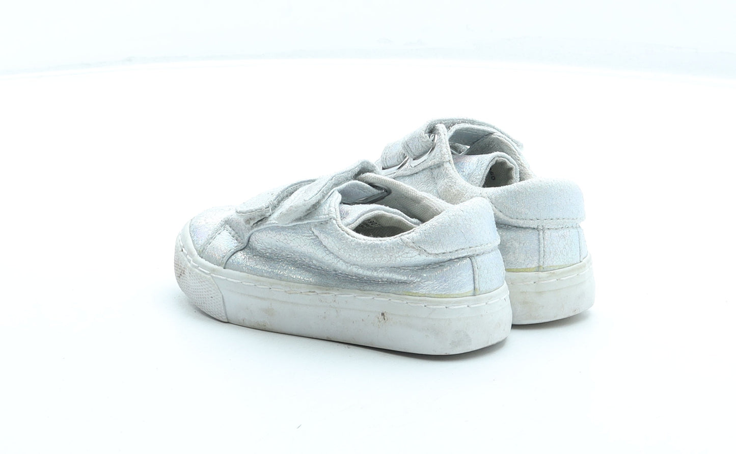 George Girls Silver Synthetic Trainer UK 6