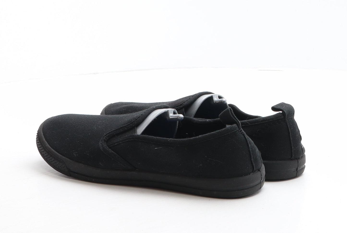 F&F Boys Black Fabric Slip On Casual UK 3 36