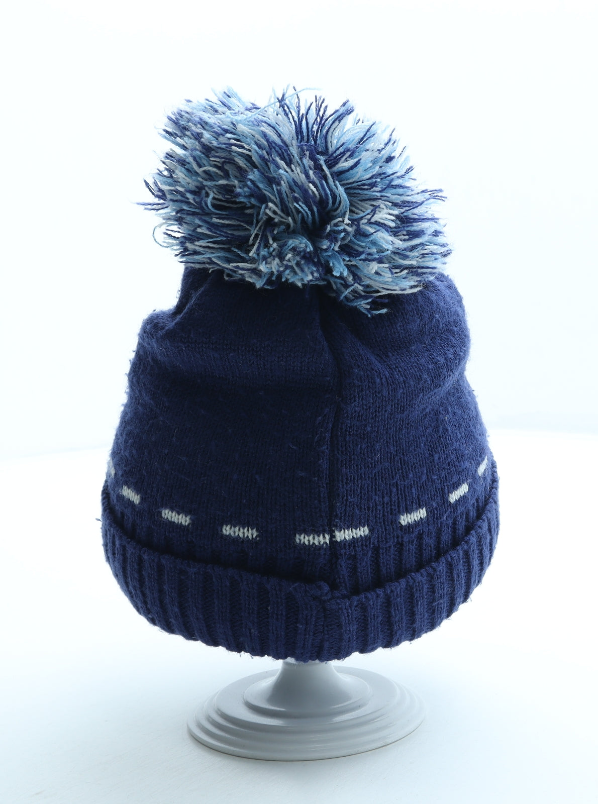 George Boys Blue Geometric Acrylic Bobble Hat Size S - Traffic