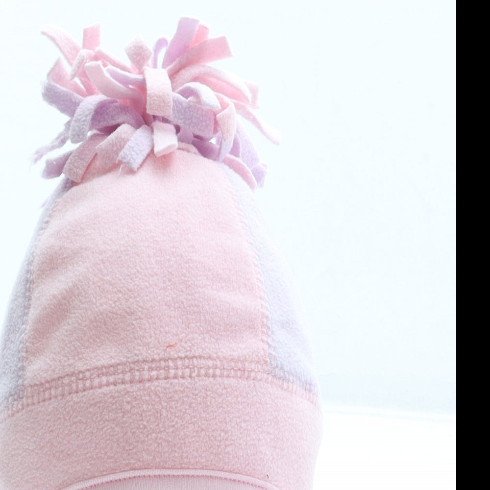 Primark Girls Pink Polyester Bonnet One Size - Baby Pom Pom